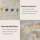 GONAAP Fuzzy Faux Fur Throw Blanket Queen Size Ivory Super Soft Cozy Plush Fuzzy Shaggy Blanket for Couch Sofa Bed (Ivory, Queen(90"x90")) by CozyNest Decor