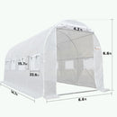 KING BIRD Premium 15x6.6x6.6FT Greenhouse for Outdoors, Large Walk-in Heavy Duty Galvanized Steel Frame, Mesh Door Screen Window Upgraded Zipper Tunnel Hoop for Garden Plant Winter, White by GreenHaven Gardens