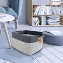 COMFY-HOMI 3Pack Cotton Rope Square Basket with Handles for Shelves|Dog Toy Storage Bin|Shoe Organizer - New 13.5" x 11" x 9.5" (Light Grey) by TinyTreasures Baby Boutique