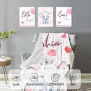 Personalized Nursery Crib Bedding Set: Custom Name Pink Checkered 5 Piece Baby Crib Sets with Cute Elephant Pattern - Toddler Double Layer Blanket Set, Comfortable Crib Bed Sheets for Baby Grils by TinyTreasures Baby Boutique