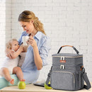 Insulated Breastmilk Cooler Bag with Ice Pack - Holds 6x9oz Bottles, Leakproof Double Layer, Baby Bottle Cooler Bag with Adjustable Strap for Nursing Moms, Daycare & Travel by TinyTreasures Baby Boutique