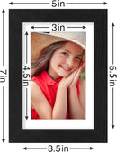 Vittanly 4x6 Picture Frames Set of 9, Shatter Resistant Plexiglass, Display 3.5x5 Pictures with Mat or 4x6 without Mat, Photo Frames for Wall or Tabletop, Engineered Wood, Black by CozyNest Decor