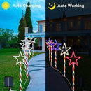 4th of July LED Big Star Pathway Lights Patriotic Lights Outdoor, for Memorial Day Independence Day Any Patriotic Decorations, 8 Mode Remote Control Solar Powered(2 Pack, 180 LED) by GreenHaven Gardens