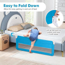 BABY JOY Bed Rails for Toddlers, 59'' Extra Long, Swing Down Bed Guard w/Safety Straps, Folding Baby Bedrail for Kids Twin, Double, Full Size Queen & King Mattress (Blue, 59-Inch) by TinyTreasures Baby Boutique