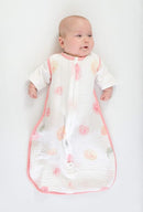 Amazing Baby Cotton Muslin Sleeping Sack, For Baby Girl, Wearable Blanket with 2-way Zipper, Watercolor Roses, Pink, Medium (6-12 Month) by TinyTreasures Baby Boutique