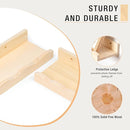 Fun Memories Picture Ledge Shelf for Wall, 48 inch Pine Wood Nursery Book Shelves Set of 2- Wall Book Shelves for Kids Room, Home Decor - Kitchen Spice-Natural by TinyTreasures Baby Boutique