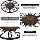 LEIKE 30" Oversized Large Wall Clocks,Silent,Non Ticking,Battery Operated Modern Round Big Wood Decorative Metal Wall Clock for Living Room, Bedroom,Kitchen,Farmhouse,Office Decor - Black,30 Inch