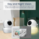Babysense Baby Monitor with 2 Cameras and Audio 4.3", Non Wifi Baby Monitor, Dual Split Screen, Portable Double Sleep Video Monitoring, Auto Night Vision & Light, Lullabies & White Noise Two-Way Audio by TinyTreasures Baby Boutique
