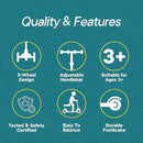 Aqua & Yellow 3 Wheel Scooter with Seat for Kids – Light-Up LED Wheels, Adjustable Handlebar and Seat, Smooth PU Wheels, Wide Anti-Slip Deck, Rear Foot Brake – Toddler Outdoor Toys for Ages 2+ by TinyTreasures Baby Boutique