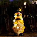 Garden Figurines Gnome Statue Decorations - Solar Resin Spring Bee Gnome Figurine Solar Garden Lights Outdoor Decorations Waterproof for Patio,Yard,Lawn, by GreenHaven Gardens