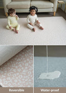 Baby Care Play Mat (Medium, Hygge - Bloom & Entry) 73’’ x 49’’ Original One-Piece Reversible Rollable Waterproof Play Mat for Infants, Babies, Toddler, and Kids by TinyTreasures Baby Boutique