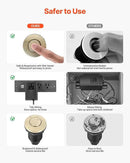 VEVOR Garbage Disposal Air Switch Kit, 2.5" Sink Top Air Switch for Food Waste Disposal, Brushed Gold Stainless Steel ON/OFF Air Button for Waste Disposer - Suitable for Stainless Steel Countertops by CozyNest Decor