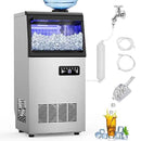 Commercial Ice Maker Machine 110 LBS/24H, 36 Ice Trays Freestanding & Undercounter Ice Machine Stainless Steel with 20 LBS Ice Storage Capacity, Ice Maker with Water Line and Filter, Dual Water Inlet by CozyNest Decor