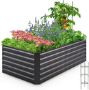 Quictent Galvanized Raised Garden Bed 6x3x2 Ft Metal Planter Box Bottomless for Backyard Outdoor, Include 1 pc Tomato Cage (Dark Gray) by GreenHaven Gardens