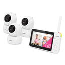 VTech Video Baby Monitor with 3 Cameras, 5" LCD Screen, Up to 17Hrs Video & 31Hrs Audio Battery Life, Night Vision, 1000ft Range, Pan-Tilt-Zoom, Lullabies, Soothing Sounds, Temperature Sensor, VM924-3 by TinyTreasures Baby Boutique