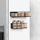 Magnetic Basket, Magnetic Shelf for Fridge,Magnetic Spice Rack Wire Mesh Magnetic Organizer Holder Accessories for Office Kitchen Classroom Storage, Black-High, Large x1&Small x1 Set of 2 by CozyNest Decor