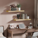 IAE Floating Wall Shelves 16 inch,Bathroom Shelves Wall Mounted,Invisible Shelves Floating Kitchen Shelves,Wooden Wall Shelves with Brackets for Living Room Wall Mounted,Easy Install,Set of 2,Natural by CozyNest Decor