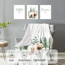 Personalized Baby Crib Bedding Set, 5-Piece Brown Bear Design Baby Crib Sets with Custom Name, Toddler Double Layer Blanket Fitted Sheets Changing Pad Cover Rug Wall Art Set, Charming Nursery Decor by TinyTreasures Baby Boutique