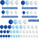 75 Pieces Cake Balls Topper Decorations Foam Cupcake Topper Mini Balloon Cake Topper Balls Cake Picks for Cake Deco Birthday Party Wedding（Royal Blue, Light Blue, White） by TinyTreasures Baby Boutique