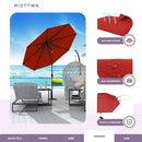 Midtown Umbrellas Sunbrella Umbrella 8 Feet Outdoor Umbrella With Sunbrella Red Acrylic Fabric - Auto-Tilt Aluminum Frame Patio Umbrella For Backyard, Deck, Garden, Pool - Black Pole by GreenHaven Gardens
