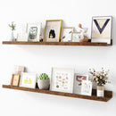 Picture Ledge Shelf, Wood Floating Shelves Set of 2, 36 inch Picture Ledge Shelves, Photo Ledge Nursery Book Shelves Wall Mounted for Living Room Kids' Room Bedroom, Color Brown by TinyTreasures Baby Boutique
