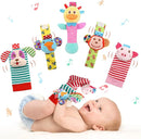 Wrist Rattles Foot Finder Rattle Sock Baby Toy, Rattle Toy, Arm Hand Bracelet Rattle, Feet Leg Ankle Socks, Activity Rattle Present Gift for Newborn Infant Babies Boy Girl Bebe (5 pcs-I) by TinyTreasures Baby Boutique
