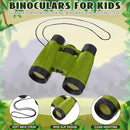 Libima 12 Set Binoculars for Kids with Neck String with Magnifying Glass and Compass Green, Toy for Boys and Girls for Bird Watching Camping Outdoor Explorer Kit Camping Outdoor Toys by TinyTreasures Baby Boutique