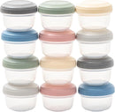WeeSprout Leakproof Baby Food Storage - 12 Set, Small Plastic Containers with Lids, Lock in Freshness, Nutrients & Flavor, Freezer & Dishwasher Friendly, 4oz Snack Containers (Variety Matte) by TinyTreasures Baby Boutique