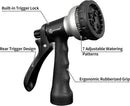 AUTOMAN-Garden-Hose-Nozzle, ABS Water Spray Nozzle, 7 Adjustable Watering Patterns, Slip Resistant for Watering Plants, Lawn& Garden, Washing Cars, Cleaning, Showering Pets & Outdoor Fun.Silver Color by GreenHaven Gardens