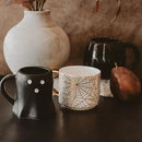 Sweet Water Decor Gold Spiderwebs Mug, 14oz Fine Bone China Coffee Cup with Gold Handle, Cute Halloween Decorations for Home, Spider Web Mug Fall Seasonal Decor, Spooky Season Gifts for Women by CozyNest Decor