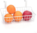 LeleCAT White Basket with hook Grid Storage Basket, Hang it behind a door or on a railing,Over the Cabinet Door,1 Pack by CozyNest Decor