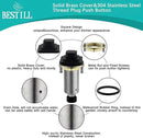 BESTILL Garbage Disposal Air Switch Kit, Square Raised Push Button Ideal for Long Nails, Cordless Sink Top Brass Switch for Food Waste Disposer, Matte Black, Compatible with all Garbage Disposals by CozyNest Decor