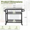 Domi 3-Shelf Outdoor Grill Table, Grill Cart Outdoor with Wheels, Pizza Oven and Food Prep Table, Blackstone with Propane Tank Hook, BBQ Stand for Blackstone Griddle for Outside BBQ by CozyNest Decor