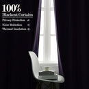 Violet Pinch Pleat 100% Blackout Drapes Linen Blend, Room Divider, Room Darkening, Energy Saving, Furniture Protecting, Light Blocking Extra Wide Privacy Curtains, 200Wx102L, 1 PC by CozyNest Decor