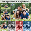 Digital Camera,Autofocus 4K Vlogging Camera for Photography with 32GB Card,48MP Portable Compact Point and Shoot Kids Digital Cameras for Kids Boys Girls with 18X Zoom,Anti-Shake by TinyTreasures Baby Boutique