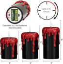 Wondise Halloween Flameless Candles with 6H Timer, Battery Operated Dripping Real Wax Black LED Pillar Candles 3D Wick Flickering Spooky Halloween Indoor Decoration (3 Pack, 3 x 4,5,6 Inches) by CozyNest Decor