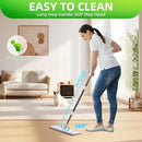 Mop and Bucket Set with Wringer Flat Mop Bucket System for Home Floor Cleaning,6 Reusable Microfiber Pads,Extended Stainless Steel Handle,Ideal for Hardwood,Wood,Laminate Floors,and Bathroom Mop by CozyNest Decor