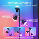 RGB Floor Lamp, 36W LED Dimmable Standing Lamp with 3 Swivel Lights, Color Changing Tall Lamp with Remote, Stepless Dimmable Modern Floor Lamps for Living Room, Bedroom, Gaming Room,Office by CozyNest Decor