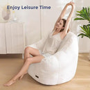 MAXYOYO Bean Bag Chair, Comfy Bean Bag Sofa with Back Support, Faux Fur Bean Bag Chair for Adults and Kids, Stuffed Floor Sofa for Living Room, Bedroom, Apartment, Beige by CozyNest Decor