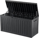 80 Gallon Outdoor Cushion Storage - Waterproof Deck Storage Box & Patio Storage Box, SpaceMax Resin Chest with Lock for Pool/Garden Tools, UV-Resistant, Onyx Black by GreenHaven Gardens