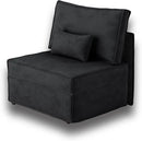 HOOOWOOO Modular Sectional Sofa Couch,Matching Free Combination Cloud Couch Armless Chair(Black Corduroy) by CozyNest Decor