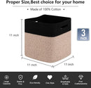 OIAHOMY Cube Storage Basket, 3-Pack Woven Cotton Rope Baskets for Storage, 11-Inch Cube Basket with Handles, Great for Shelves, Closets, Children's Toy Storage and Organization-Black & Brown by TinyTreasures Baby Boutique