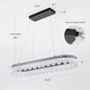 Modern Pendant Lights Kitchen Island, 35.5" Dimmable LED Elliptical Runway Light Fixture Silvery Gray Aluminum Bar Lights Hanging for Dining Room, Kitchen, Restaurant, Living Room by CozyNest Decor