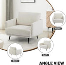 Oversized Accent Chair for Living Room Chairs Reading Arm Chair Comfy Modern Single Sofa Side Chairs with Metal Legs & Soft Cushion for Bedroom, Balcony,Waiting Room (Chenille, Oatmeal) by CozyNest Decor