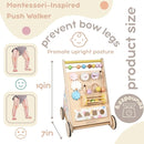 Wooden Baby Walker, Baby Push Walker Baby Walkers for Boys, Montessori Toys & Activity Center for Baby Adjustable Speed Baby Walker with Wheels, Walking Assistance for Baby Girls by TinyTreasures Baby Boutique