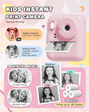 JOYJAM Kids Camera Instant Print, Upgrade Dual-Lens Selfie Digital Camera for Kids, HD 1080P, Christmas Birthday Gifts Toys for Girls Age 3-12, Toddler Portable Toy with SD Card 3 Rolls Print Paper by TinyTreasures Baby Boutique