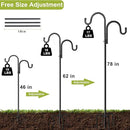 Double Shepherds Hook for Outdoor,78 Inch Bird Feeder Pole with 5 Prongs Base,Adjustable Heavy Duty Garden Hanging Holder for Hanging Plant,Solar Light,Weddings Decor,Hummingbird Feeder（1 Pack） by GreenHaven Gardens