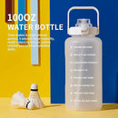 64oz,100oz,128oz Large Motivational Water Bottle with Time Marker, Leakproof & BPA Free Half Gallon Big Water Bottle with Straw Handle Tritan Frosted Water Jug for Gym,Fitness,Outdoor Sports by CozyNest Decor
