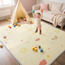 Extra Large Foldable Play Mat, Reversible Baby Play Mat with Edge Reinforcement, Non-Toxic & Waterproof Baby Mat for Floor, Foam Playmat with Travel Bag, Rainbow, Cloud & Moon, 79"x71" by TinyTreasures Baby Boutique