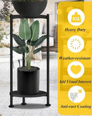 Plant Stand Indoor, 2 Tier Plant Stands for Indoor Plants, 30" Tall Flower Stand with Round Wooden Board Modern Plant Shelf for Living Room, Balcony, Deck by GreenHaven Gardens